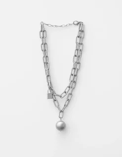 Silver Ball and Chain Necklace