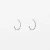 Silver Bead Hoop Earrings