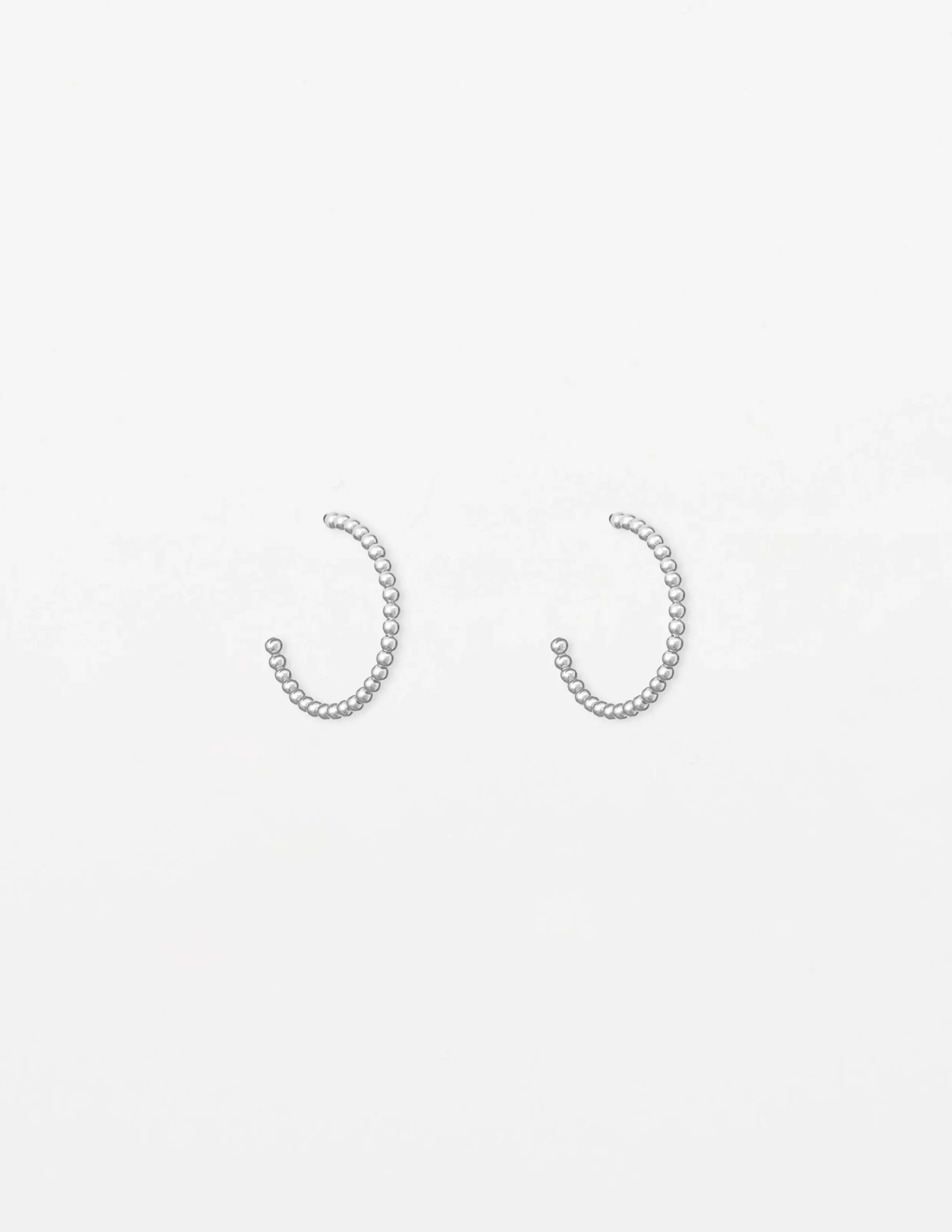 Silver Bead Hoop Earrings