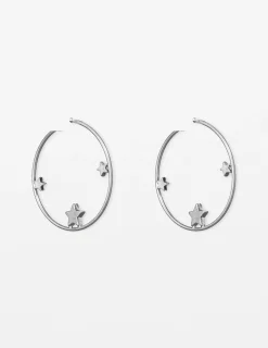 Silver Star Sphere Hoop