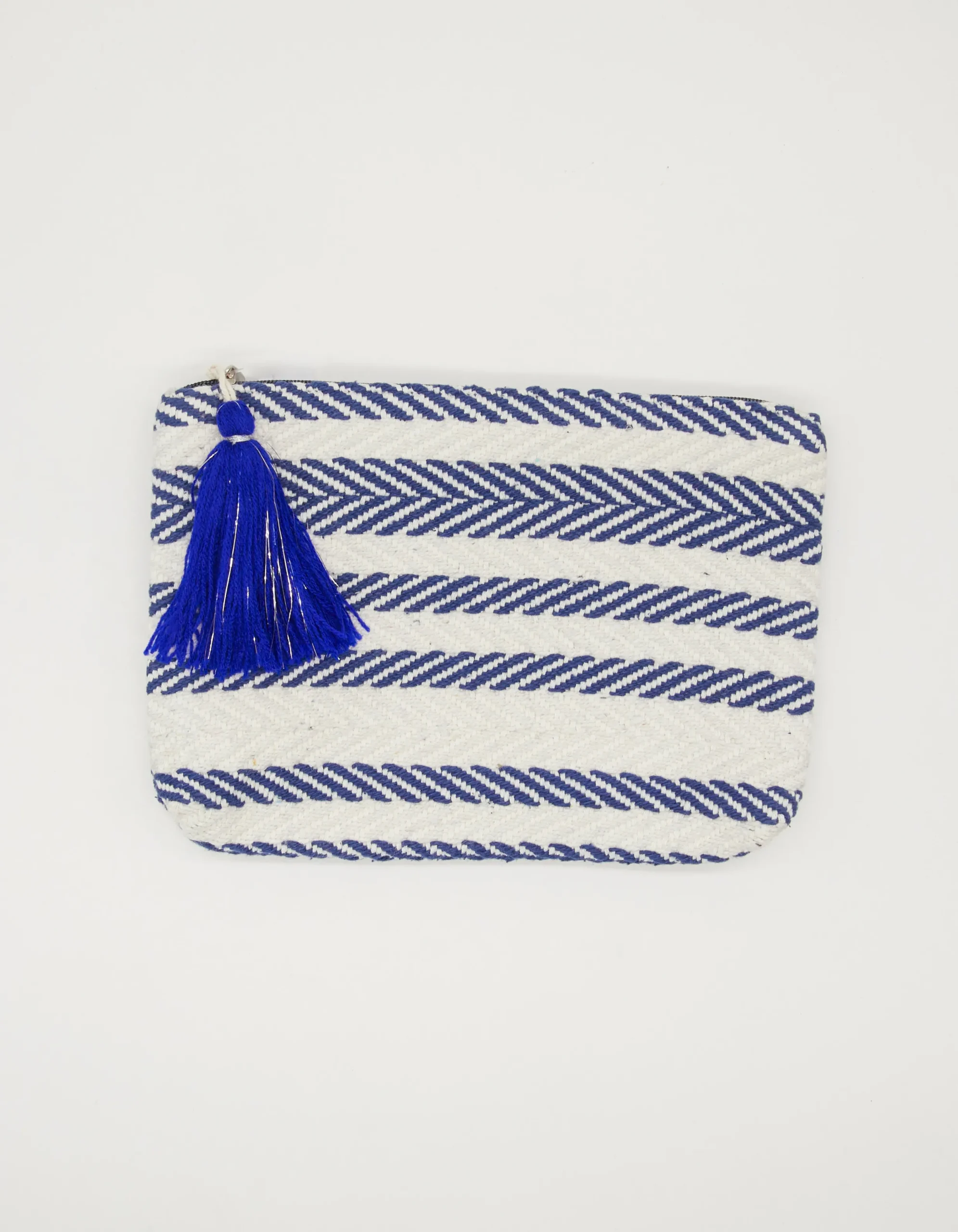 Small Pouch - Navy Herringbone