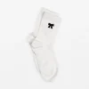 Sock Black Bow - White