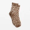 Sock Dotty - Taupe and White