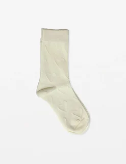 Sock Indent Hearts - White