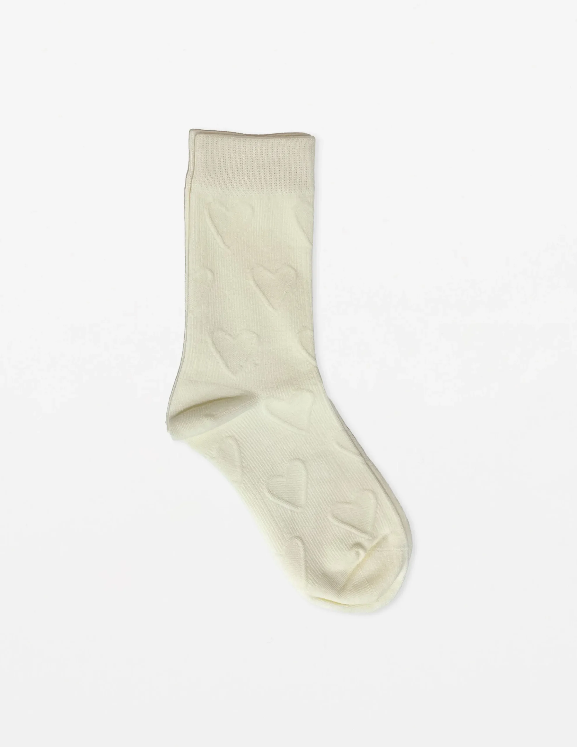 Sock Indent Hearts - White