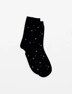 Sock Mini Stars - Silver and Black
