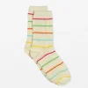 Sock Waffle Stripes - White