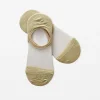 Socks Sheer No Show Gold Lurex
