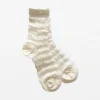 Socks Striped Crochet White