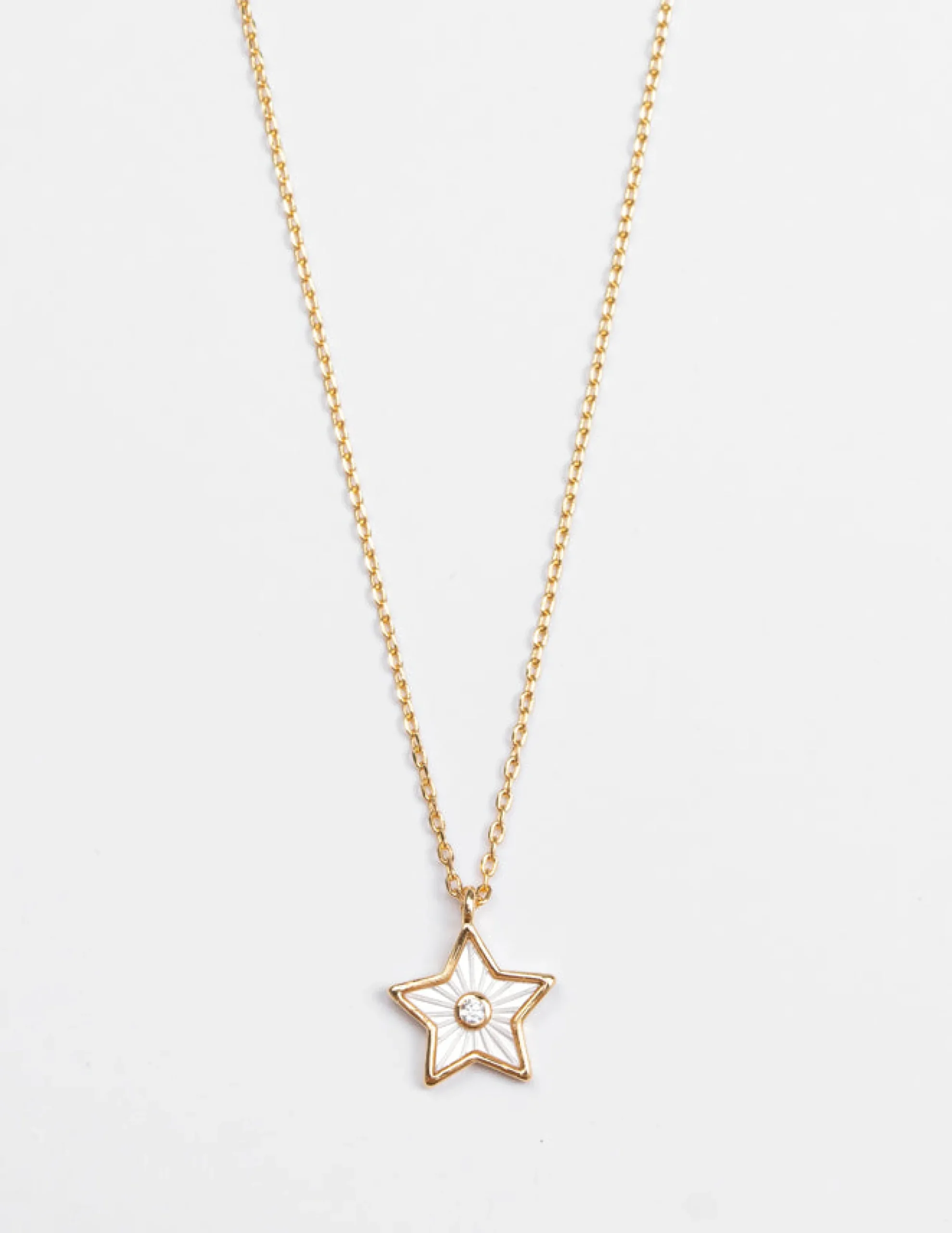 Star with Circle Crystal Necklace