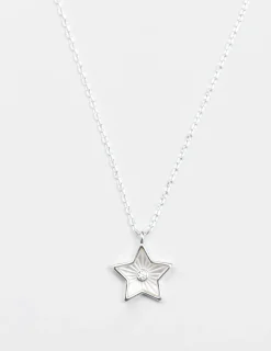 Star with Circle Crystal Necklace