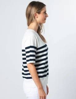 STELLA ESSENTIALS Baldwin Top - Navy/White Stripe