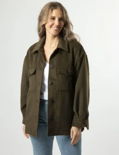 STELLA ESSENTIALS Becca Shacket - Khaki
