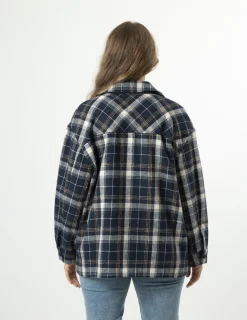 STELLA ESSENTIALS Becca Shacket - Navy Check