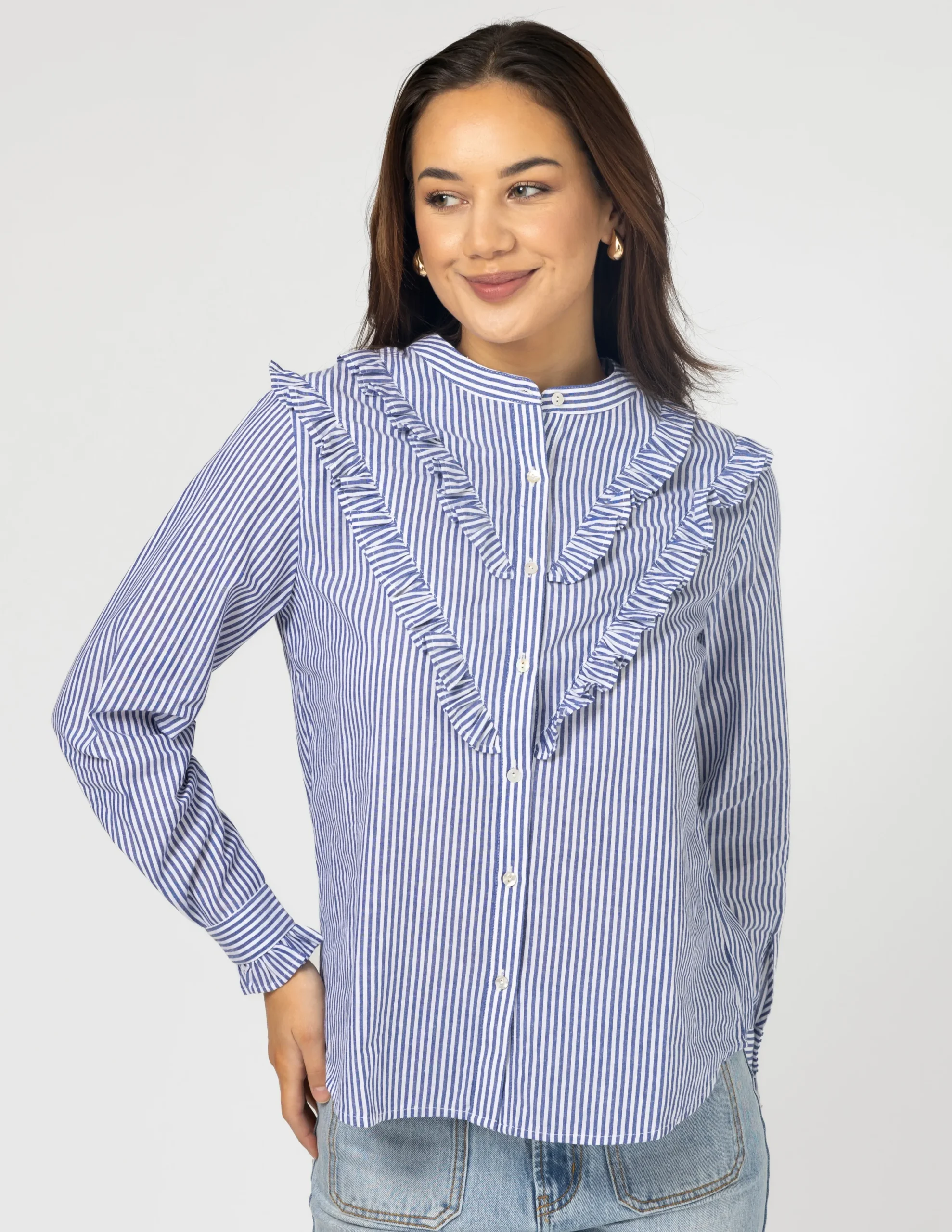STELLA ESSENTIALS Cici Blouse - Navy Stripe