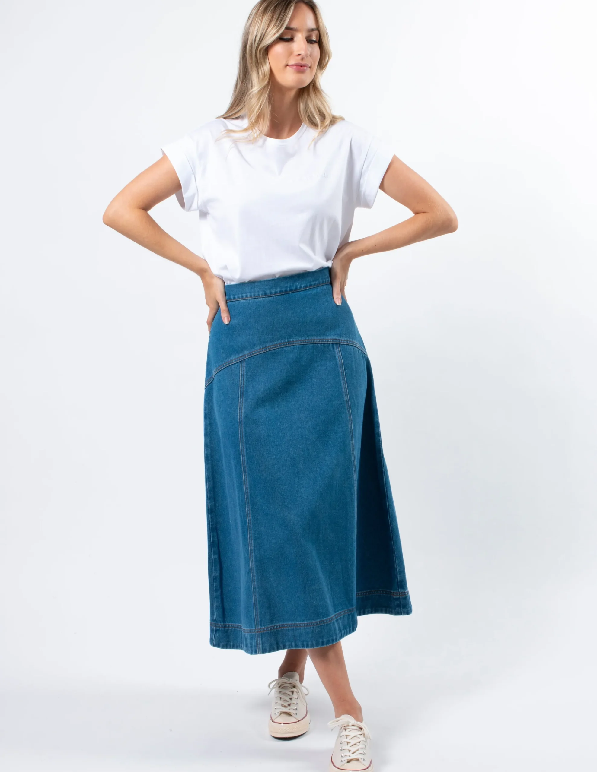 STELLA ESSENTIALS Dixie Skirt - Mid Wash