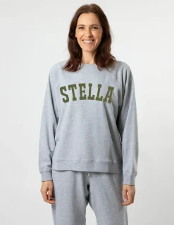 STELLA ESSENTIALS Everyday Sweater - Grey With Khaki Logo