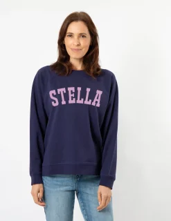 STELLA ESSENTIALS Everyday Sweater - Navy With Bubblegum Logo