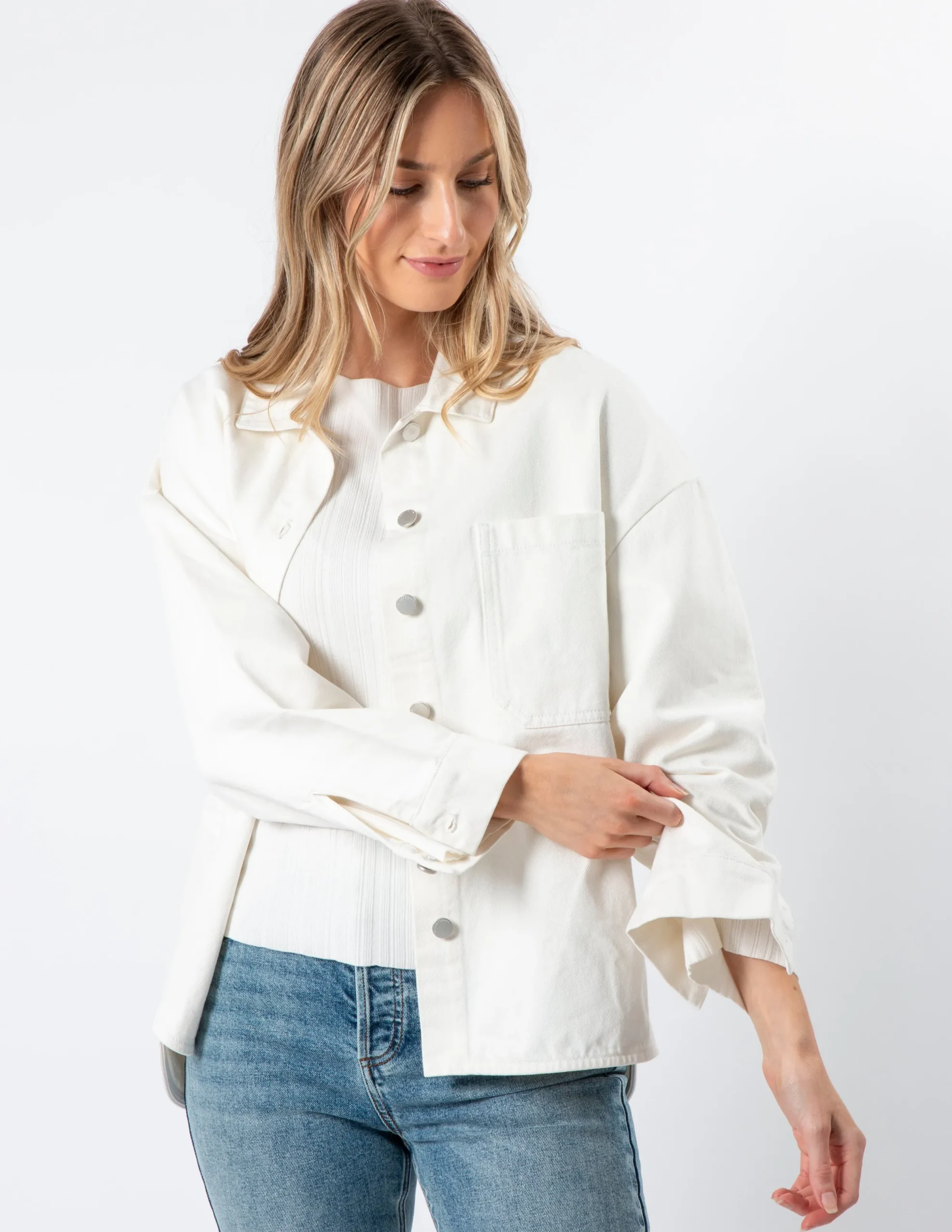 STELLA ESSENTIALS Jasper Shacket - Ecru