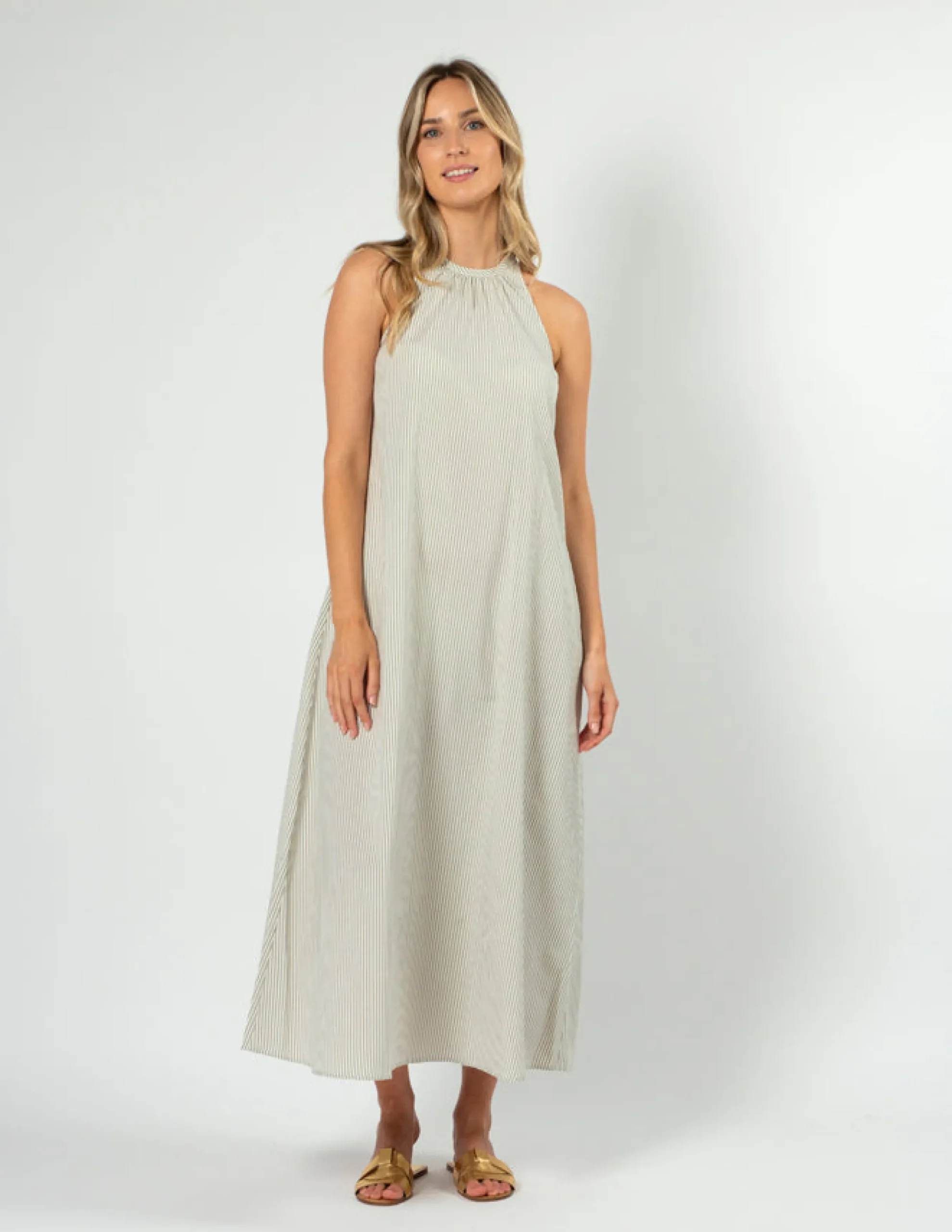 STELLA ESSENTIALS Nyla Dress - Khaki Stripe