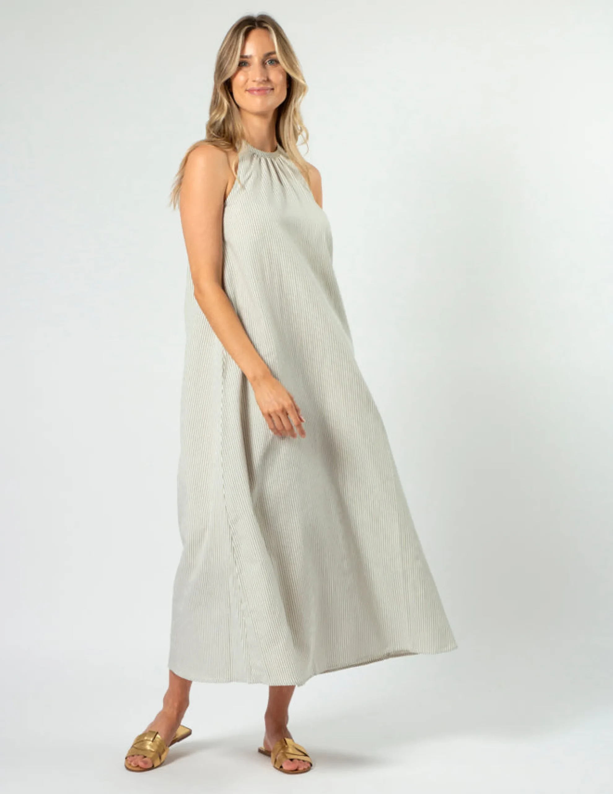 STELLA ESSENTIALS Nyla Dress - Khaki Stripe