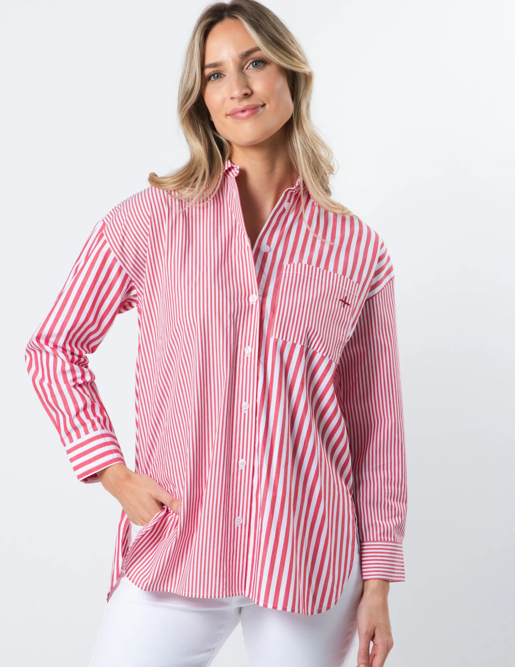 STELLA ESSENTIALS Shirt - Ruby Stripes