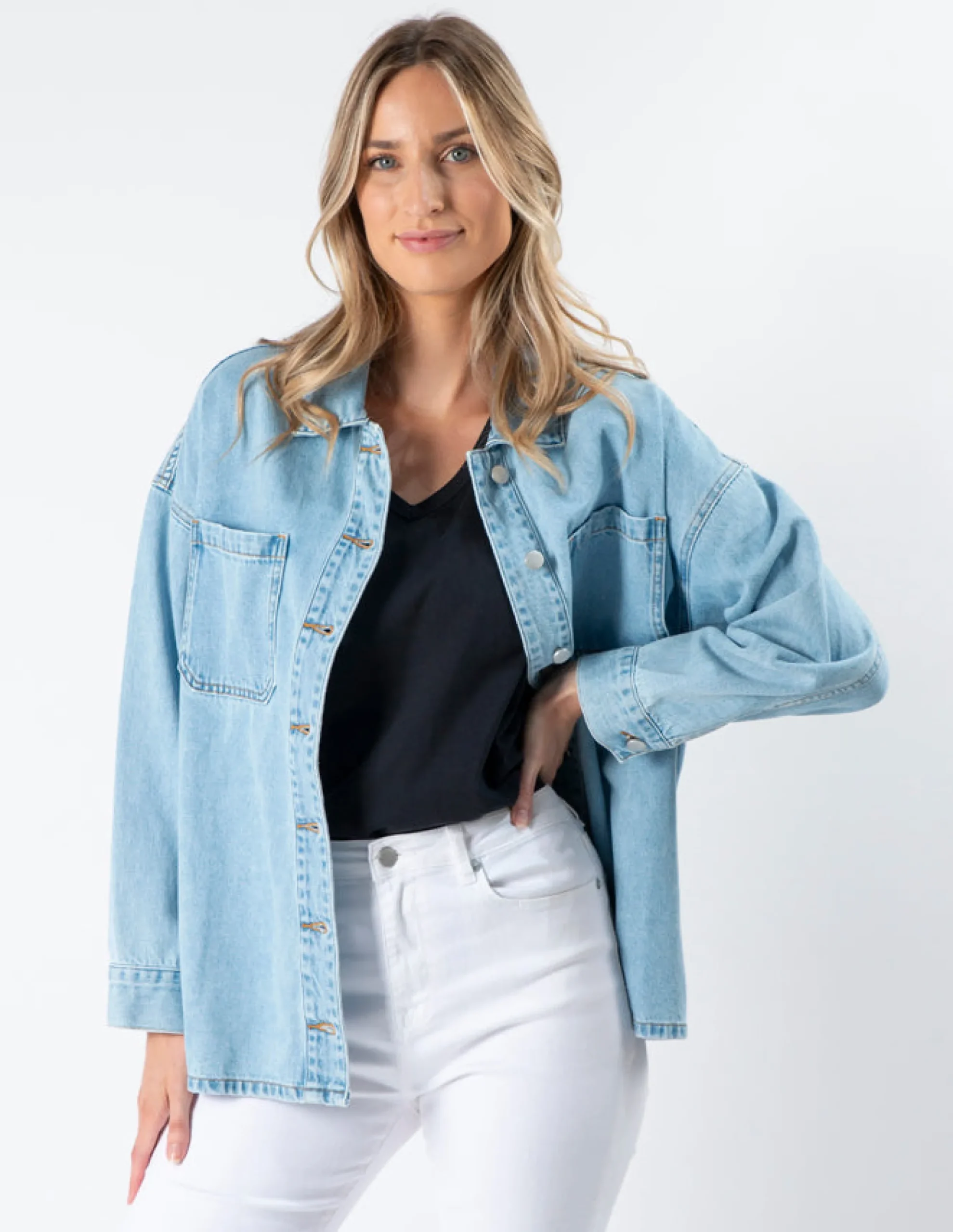 STELLA ESSENTIALS Zippy Shirt - Light Wash