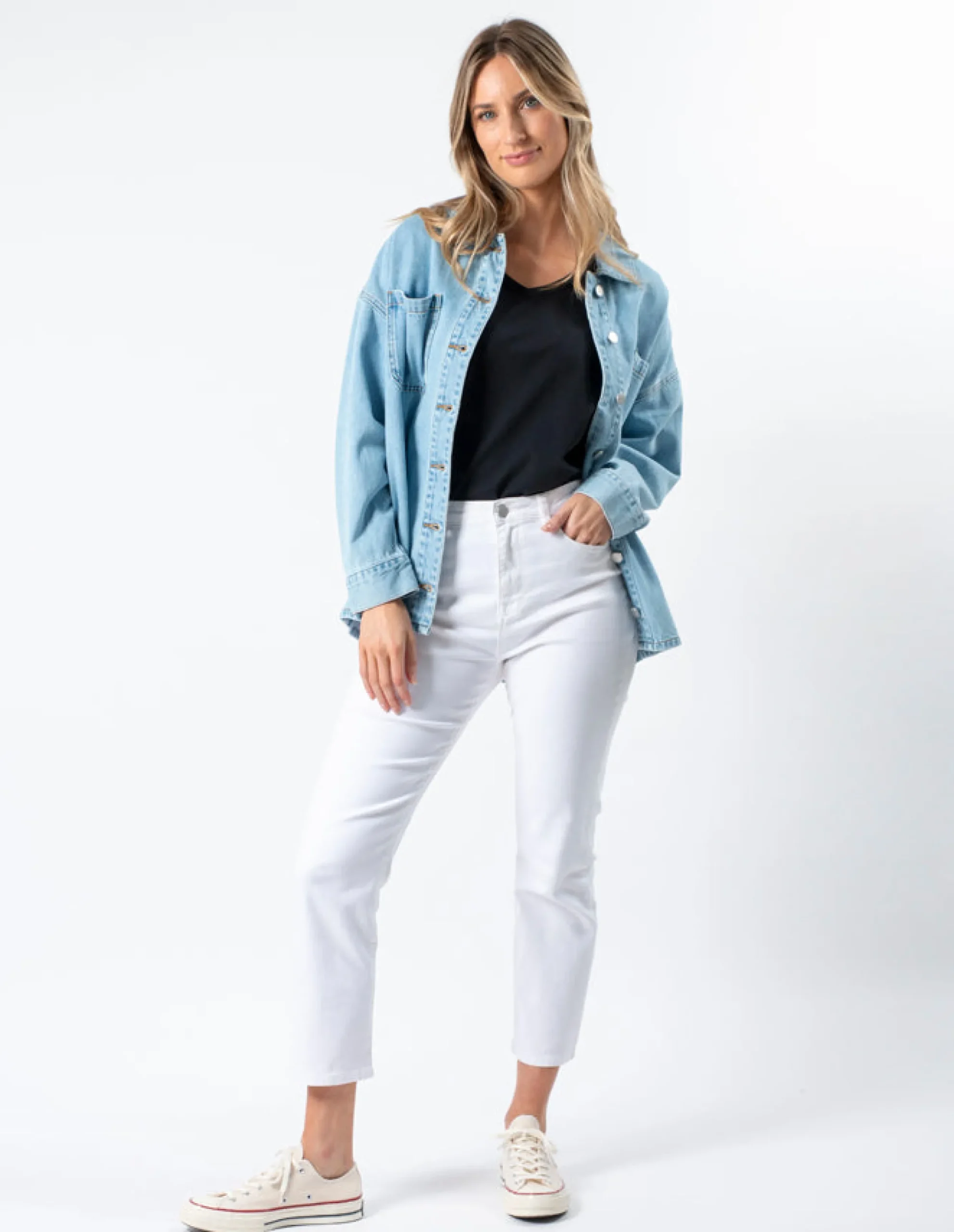 STELLA ESSENTIALS Zippy Shirt - Light Wash