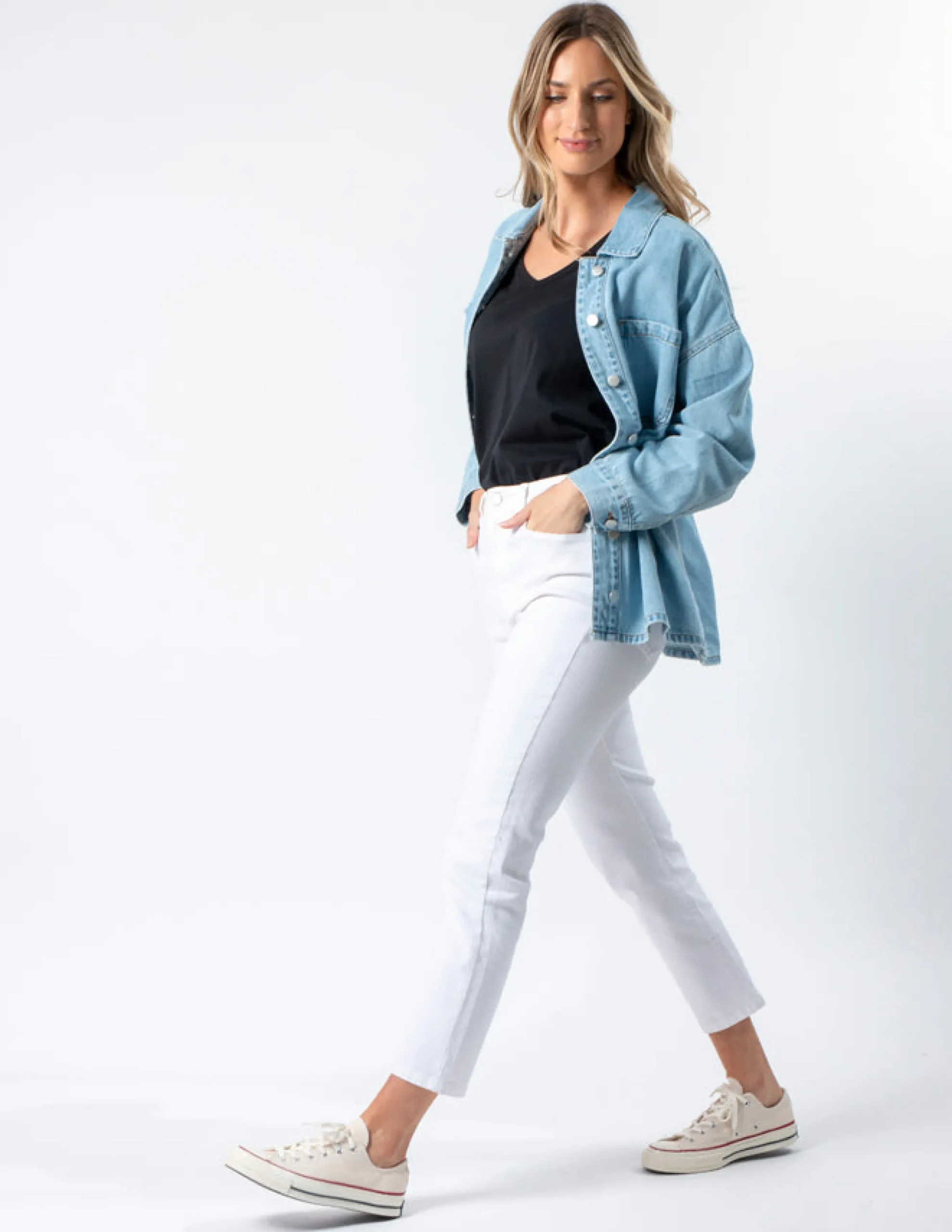 STELLA ESSENTIALS Zippy Shirt - Light Wash