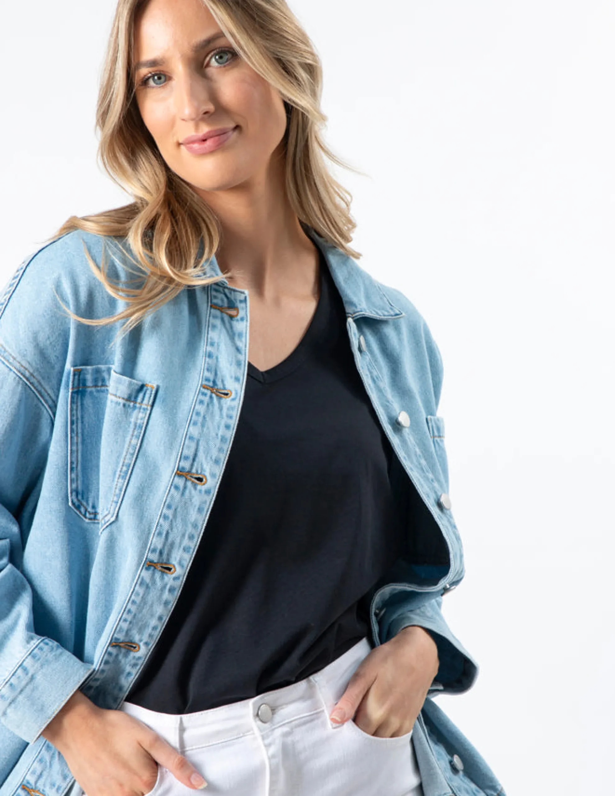STELLA ESSENTIALS Zippy Shirt - Light Wash