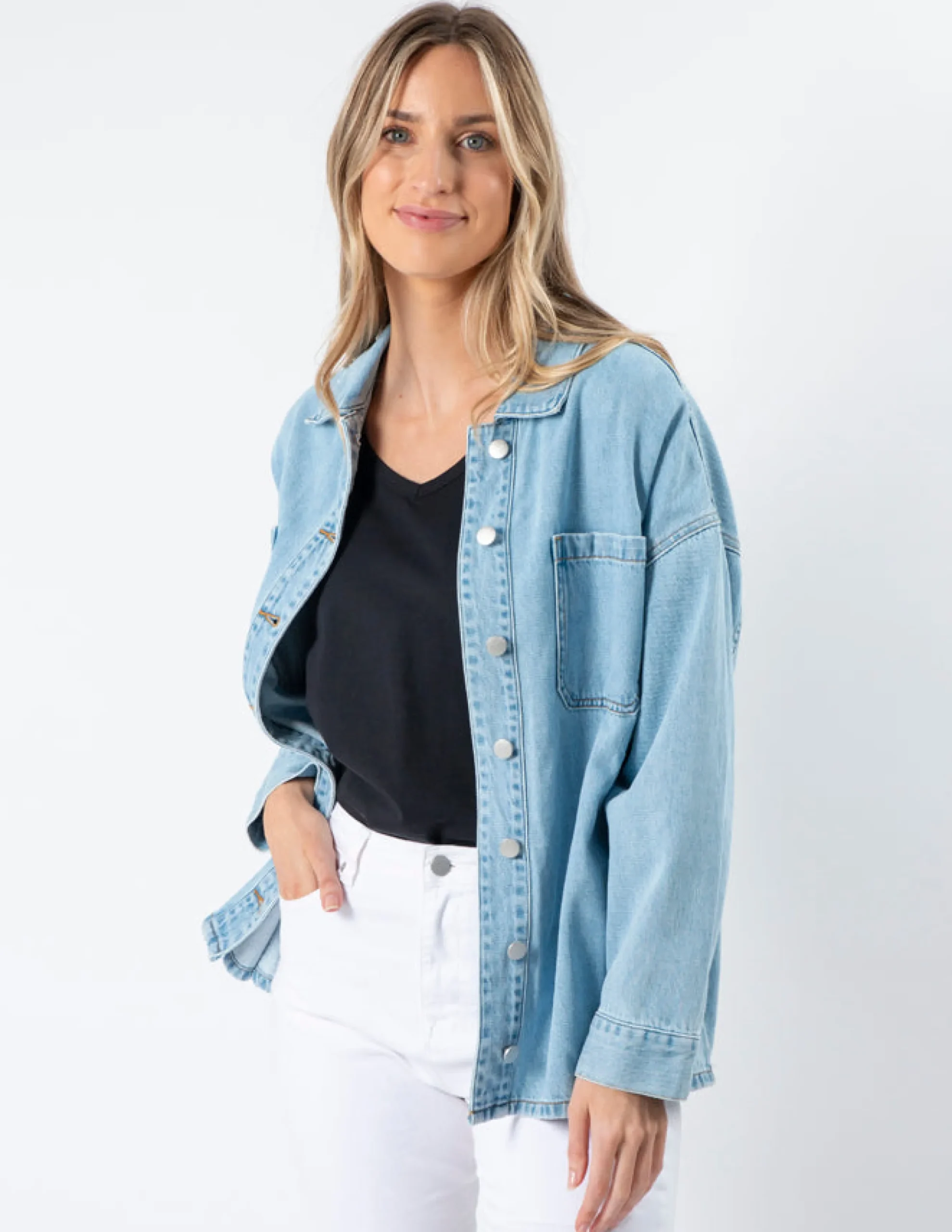 STELLA ESSENTIALS Zippy Shirt - Light Wash
