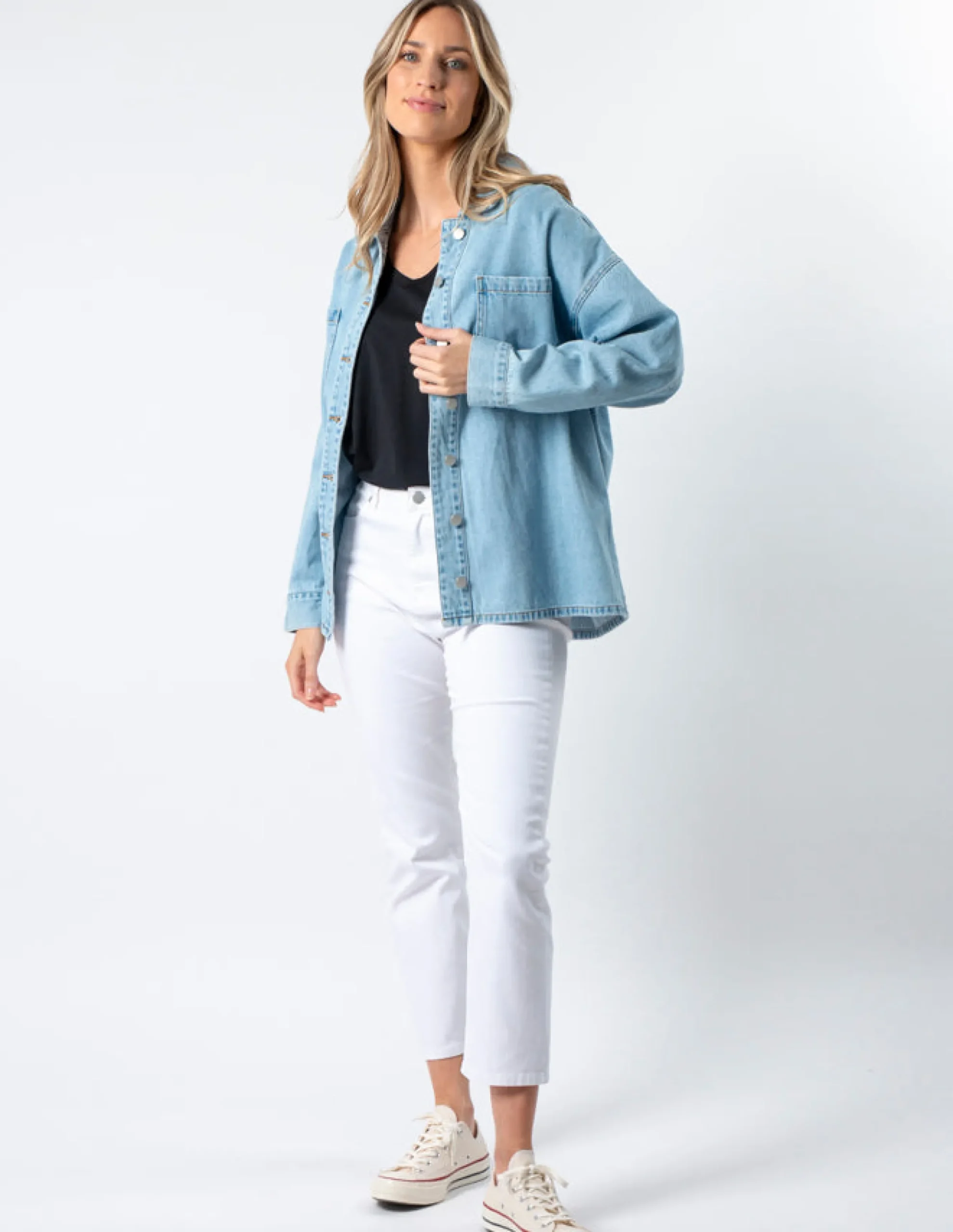 STELLA ESSENTIALS Zippy Shirt - Light Wash