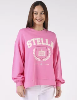 Sunday Sweater - Bright pink with Harvard