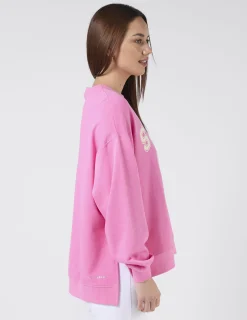Sunday Sweater - Bright pink with Harvard