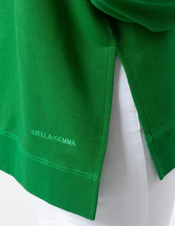 Sunday Sweater - Emerald with Blush Houndstooth