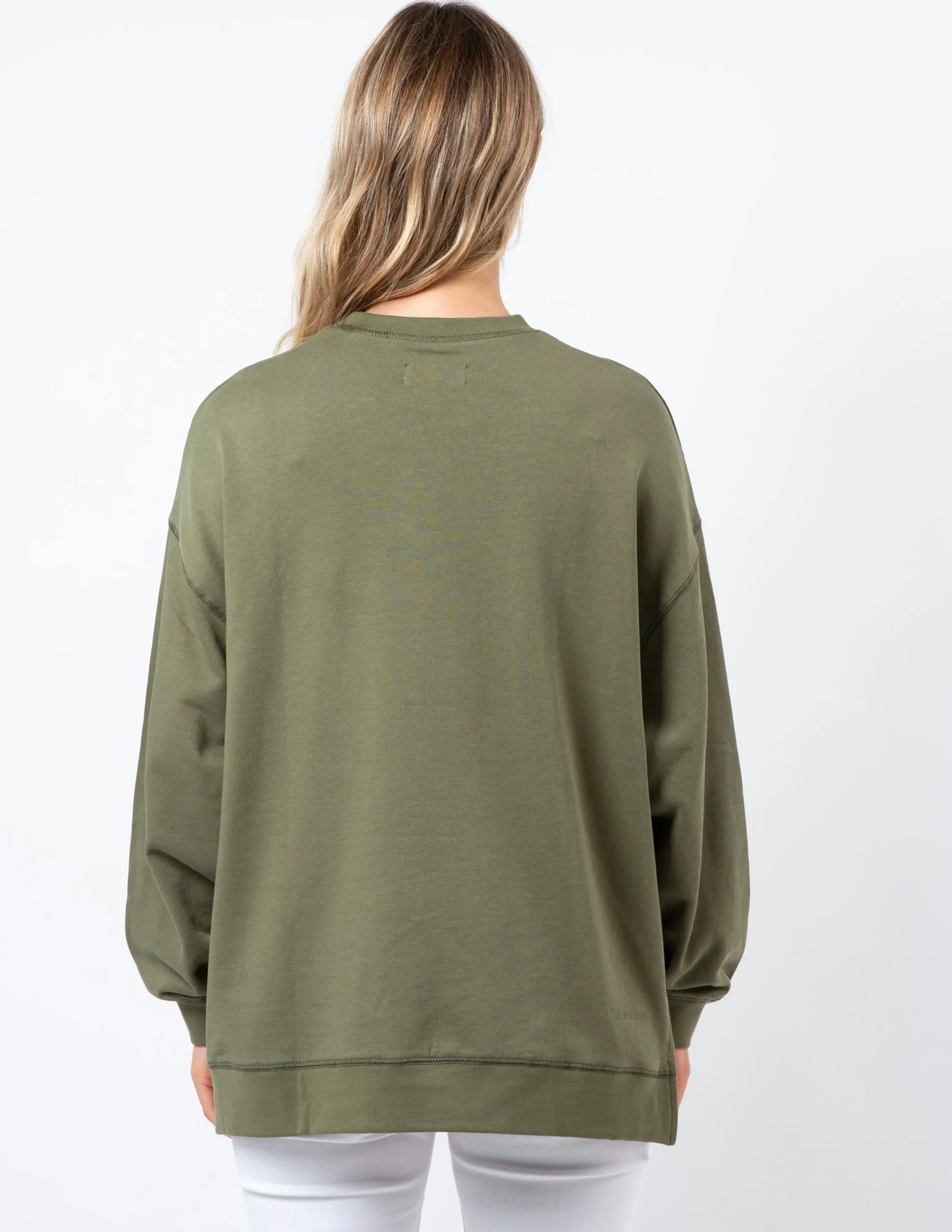 Sunday Sweater - Khaki with Blush Love