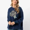 Sunday Sweater - Navy Leopard Rose