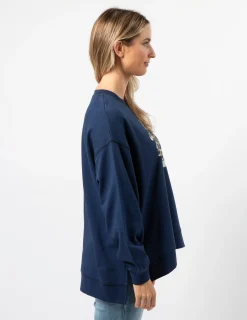 Sunday Sweater - Navy Leopard Rose