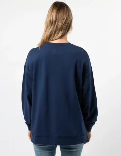 Sunday Sweater - Navy Leopard Rose