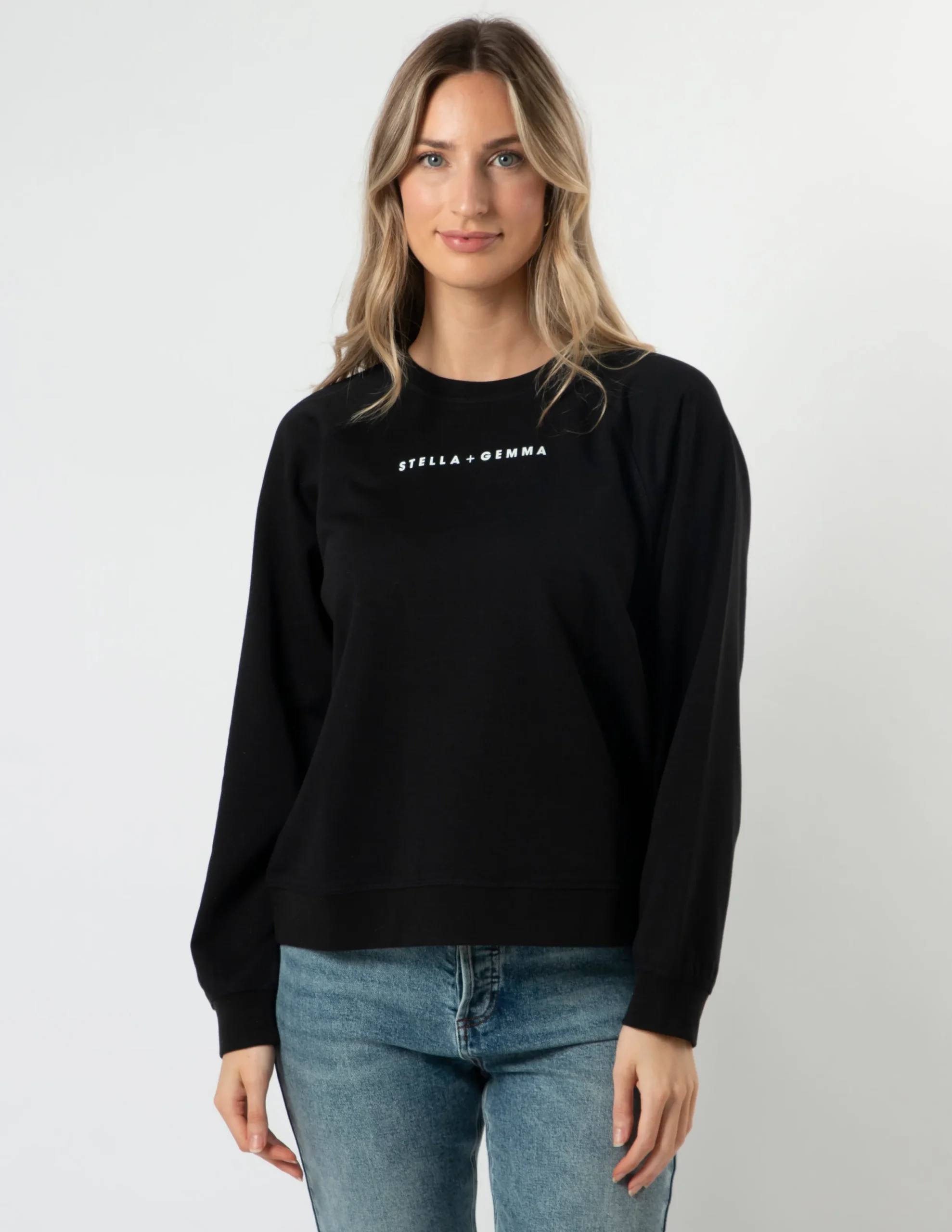 Sweater - Black with Painted White Logo