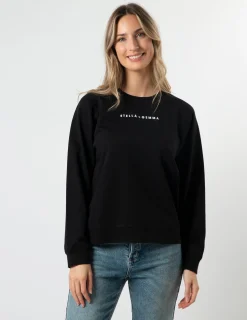 Sweater - Black with Painted White Logo