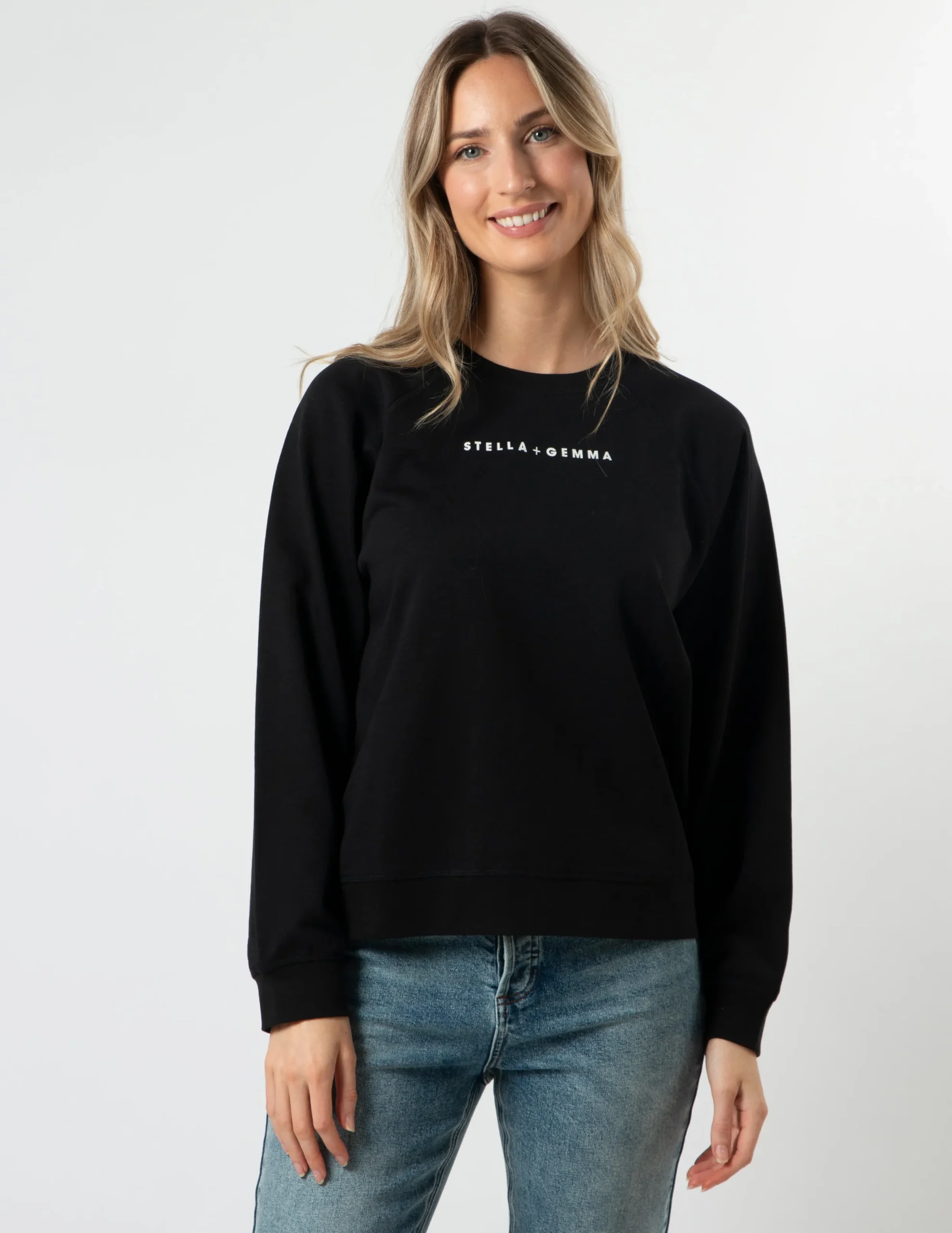 Sweater - Black with Painted White Logo
