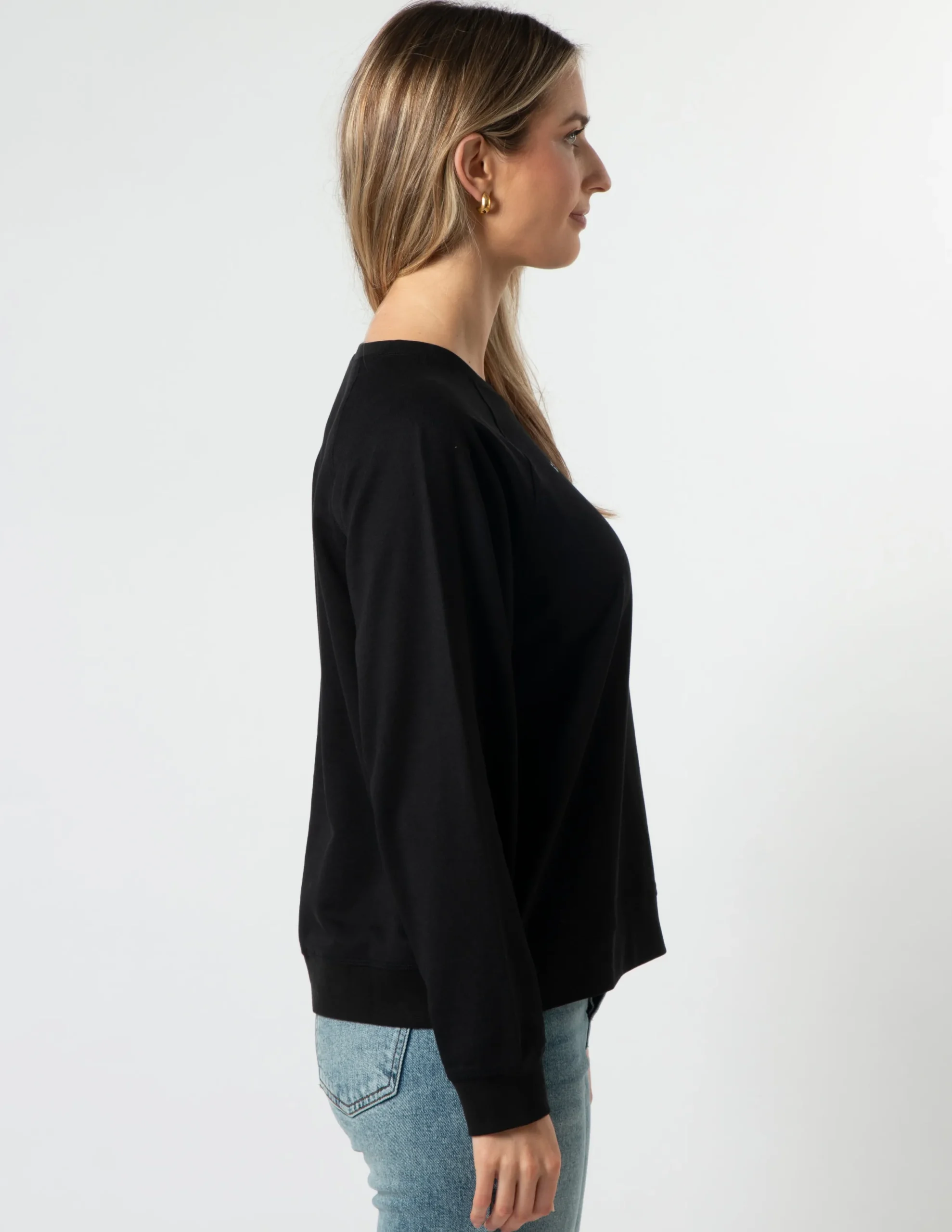 Sweater - Black with Painted White Logo