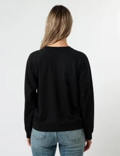 Sweater - Black with Painted White Logo