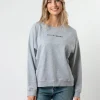 Sweater - Grey with Painted Black Logo