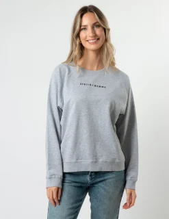 Sweater - Grey with Painted Black Logo