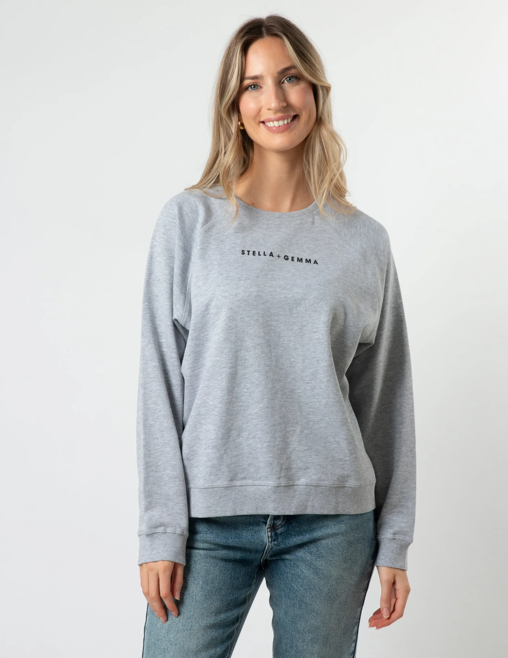 Sweater - Grey with Painted Black Logo