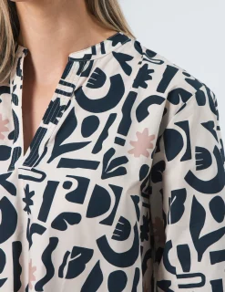 Tamsin Blouse - Navy Geo