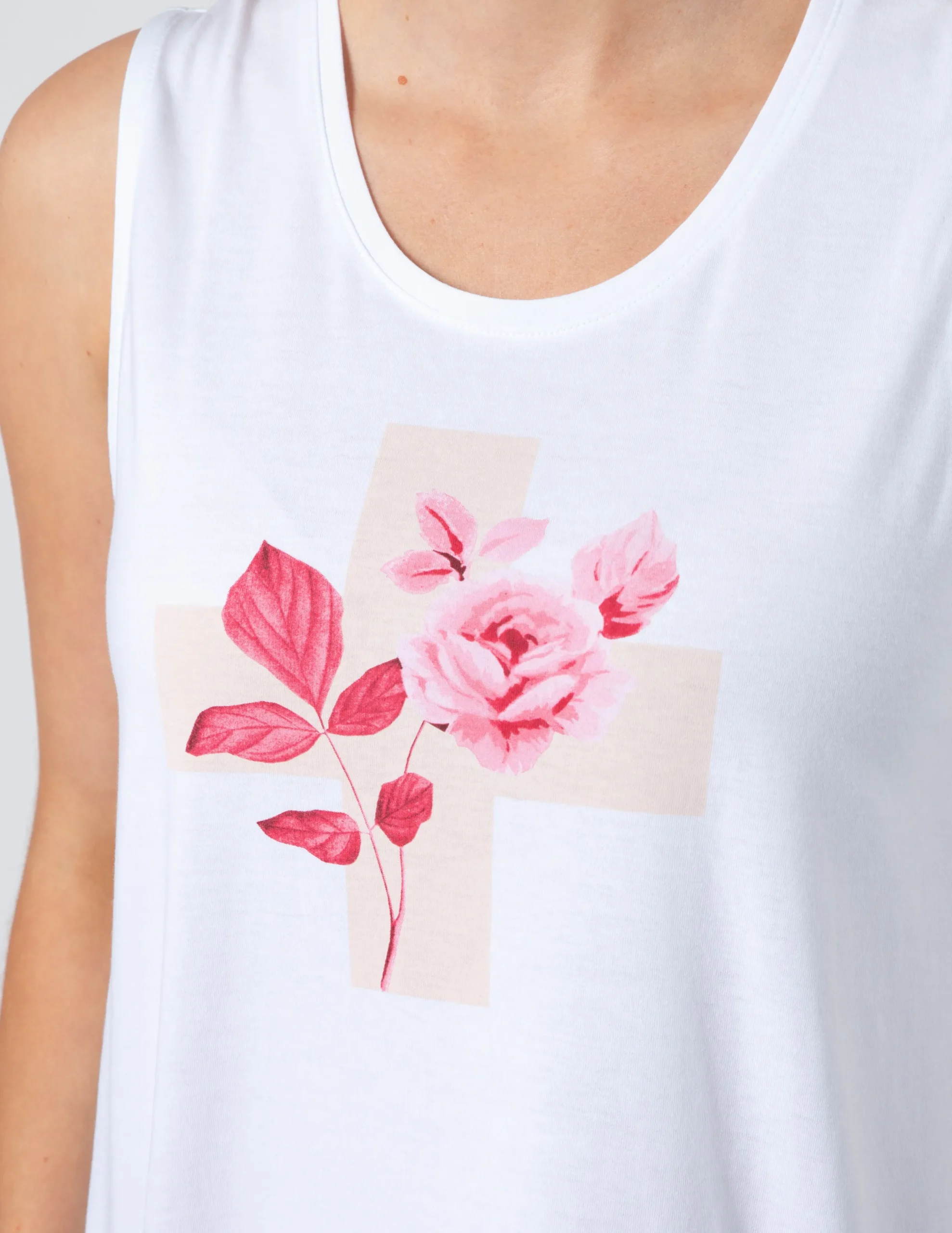 Tank - White Jolie Ruby Rose Cross