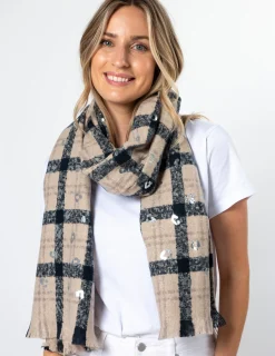 Taupe Squares Scarf